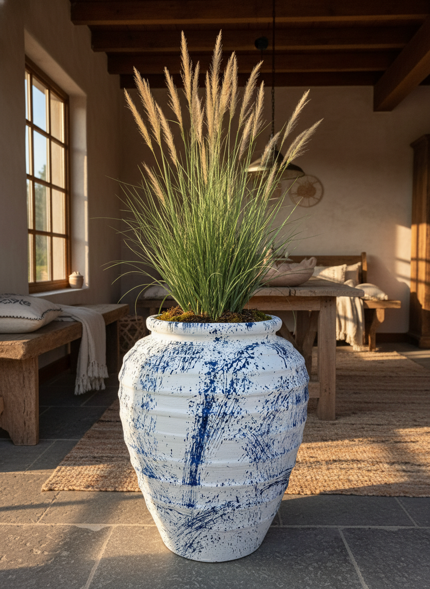 Vaso terracota artesanal feito à mão em Portugal, decoração Japandi, minimalista, rústico, mediterrânico, farmhouse, modern decor. Decoração e design de interiores; decoração e design biofílico;