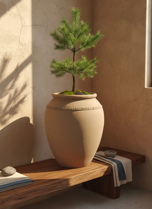 Vaso terracota artesanal Luma A feito à mão Portugal, decoração wabi-sabi, minimalista, rústico, mediterrânico, e outras. Decoração e design de interiores; decoração e design biofílico;