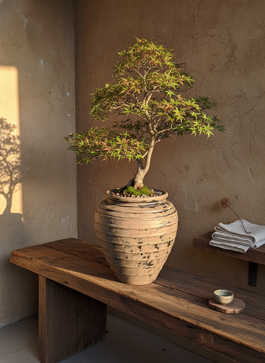 Vaso terracota artesanal Marua B feito à mão Portugal, decoração wabi-sabi, minimalista, rústico, mediterrânico, e outras. Decoração e design de interiores; decoração e design biofílico;