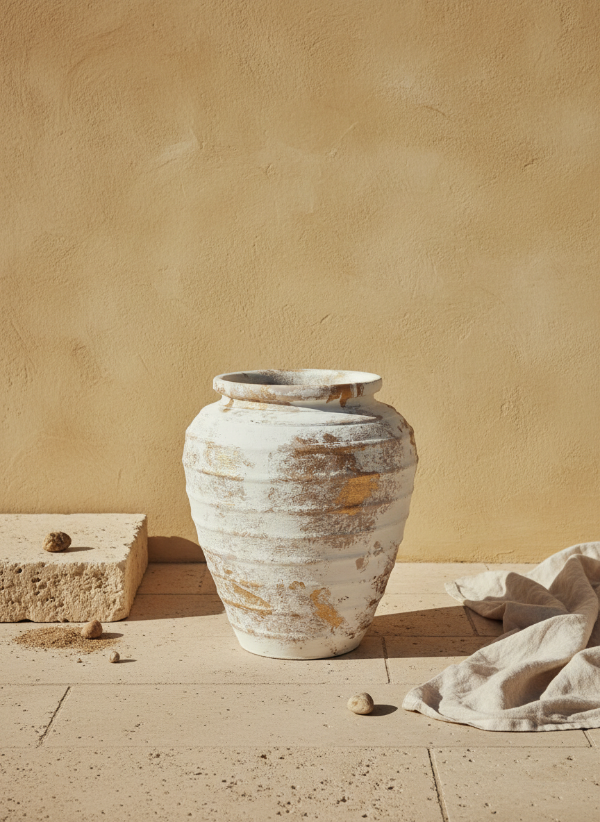Vaso terracota artesanal Marua M, artesanal - made in Portugal. Decoração sustentável. Estilo wabi-sabi, minimalista, rústico, mediterrânico, e outras. Design de interiores; design biofílico;