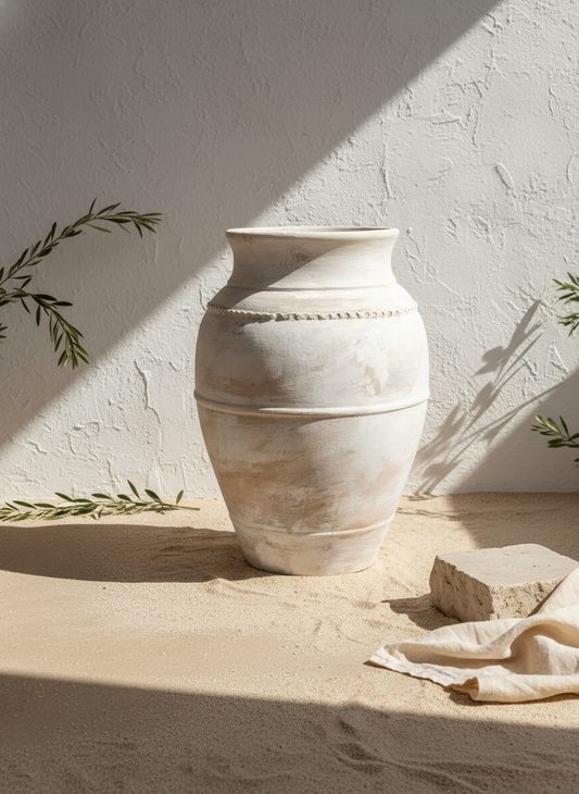 Vaso terracota artesanal LAMOUR D feito à mão Portugal. Decoração sustentável; Decoração e design de interiores; decoração e design biofílico; Decoração minimalista, wabi-sabi, rústica, mediterrânico e farmehouse.