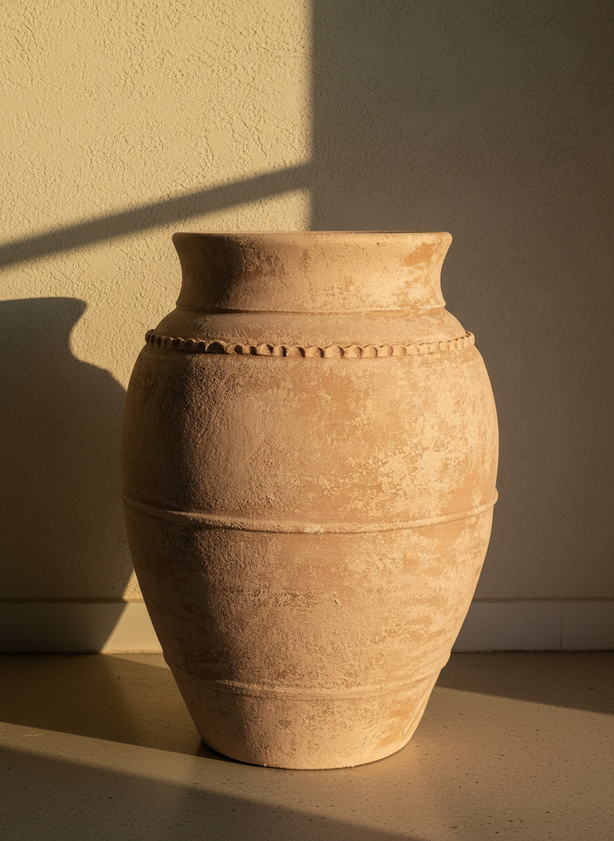 Vaso terracota artesanal LAMOUR A feito à mão Portugal; Decoração e design de interiores; decoração e design biofílico; Decoração minimalista, wabi-sabi, rústica, mediterrânico e farmehouse. Decoração sustentável;