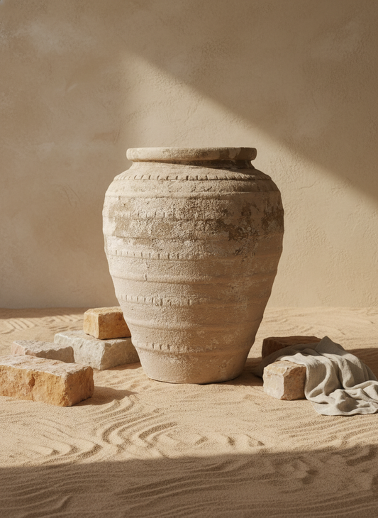 Vaso terracota artesanal Marua D, MADE IN Portugal. Decoração orgânica; Estilo wabi-sabi, minimalista, rústico, mediterrânico, moderno e outras. Decoração sustentável e design de interiores; design biofílico;
