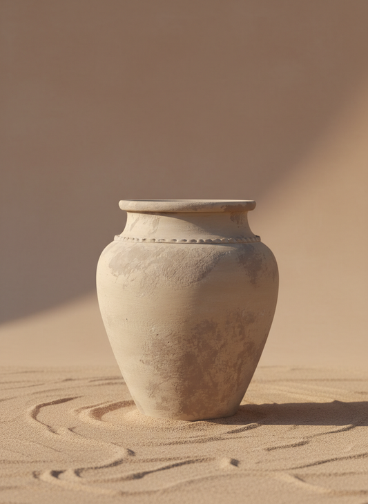 Vaso terracota artesanal Kora M, artesanato feito em Portugal. Decoração de interiores; Design biofílico; Decoração sustentável nos estilos: Japandi, minimalista, rústico, mediterrânico, farmhouse e cottage.