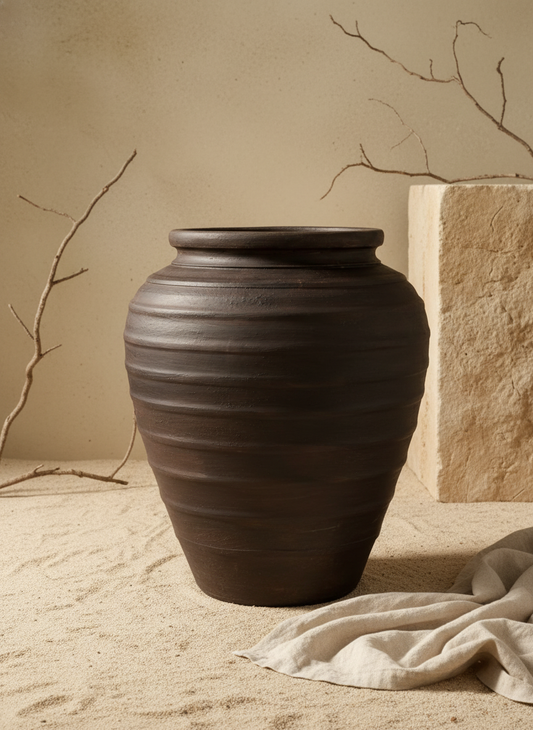 Vaso terracota artesanal Rústico C, feito artesanalmente em Portugal. Decoração minimalista, rústico, mediterrânico, farmhouse e cottage. Decoração de interiores; Design biofílico; Decoração sustentável