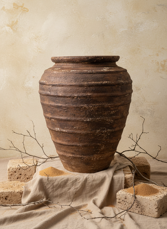 Vaso terracota artesanal Rústico A, feito artesanalmente em Portugal. Decoração Japandi, minimalista, rústico, mediterrânico, farmhouse e cottage. Decoração de interiores; Design biofílico; Decoração sustentável