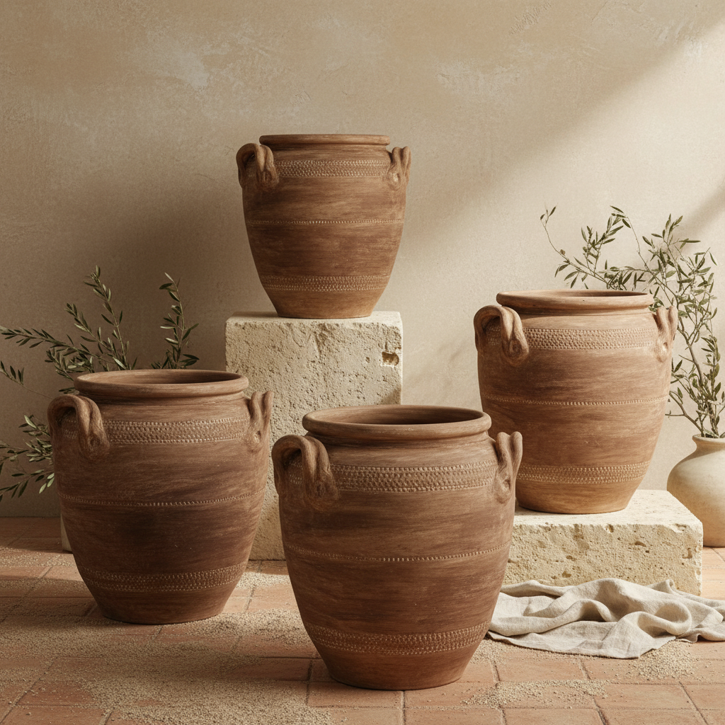 Vaso terracota artesanal RÚSTICO Z.1 made in Portugal. Estilo orgânico. Decoração wabi-sabi, minimalista, rústico, mediterrânico, Japandi e farmehouse. Decoração e design de interiores; decoração e design biofílico;