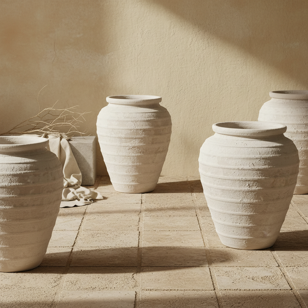 Vaso terracota artesanal Marua A, MADE IN Portugal. Estilo wabi-sabi, minimalista, rústico, mediterrânico, moderno e outras. Decoração sustentável e design de interiores; design biofílico;
