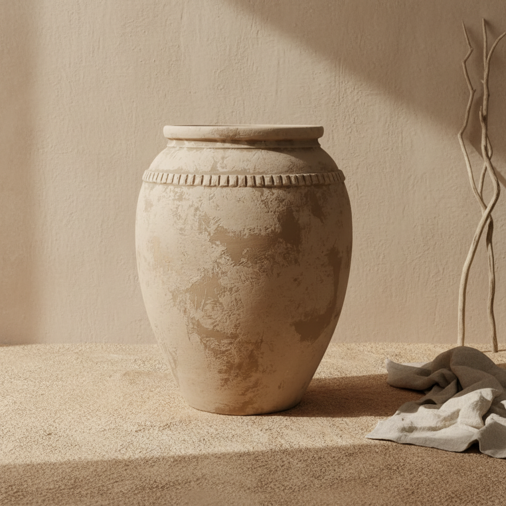 Vaso terracota artesanal Luma F, artesanalmente feito em Portugal. Decoração orgânica, decoração wabi-sabi, minimalista, rústica, mediterrânica, cottagecore e farmhouse . Decoração e design de interiores; decoração e design biofílico;