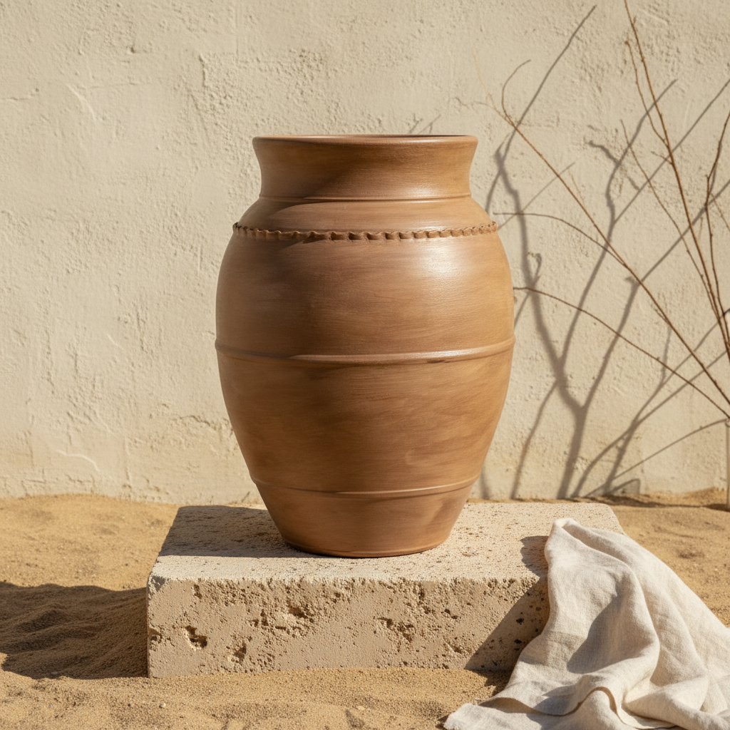 Vaso terracota artesanal RÚSTICO G feito à mão Portugal. Decoração minimalista, wabi-sabi, rústica, mediterrânico e farmehouse. Decoração e design de interiores; decoração e design biofílico;
