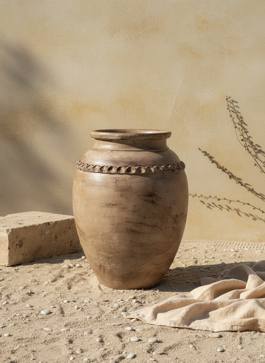 Vaso terracota artesanal RÚSTICO F feito à mão Portugal. Estilos minimalista, rústico, mediterrânico, Japandi, estilo wabi-sabi e farmehouse. Decoração de interiores; design biofílico;