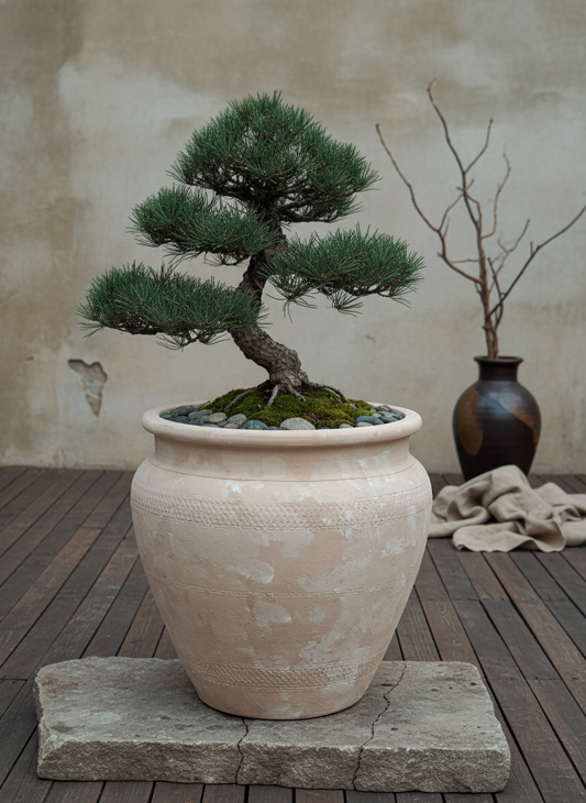 Vaso terracota artesanal Alura B feito à mão Portugal, decoração Japandi, minimalista, rústico, mediterrânico, cottagecore, farmhouse. Decoração e design de interiores; decoração e design biofílico;