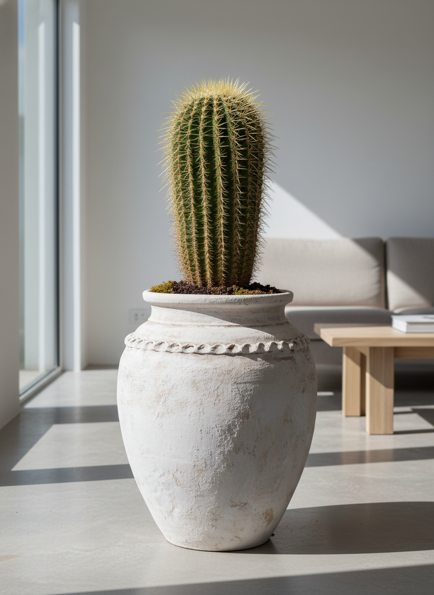 Vaso terracota artesanal Tamar C feito à mão Portugal. biofílico; Decoração estilo wabi-sabi, minimalista, rústico, mediterrânico, Japandi e farmehouse. Decoração de interiores;  