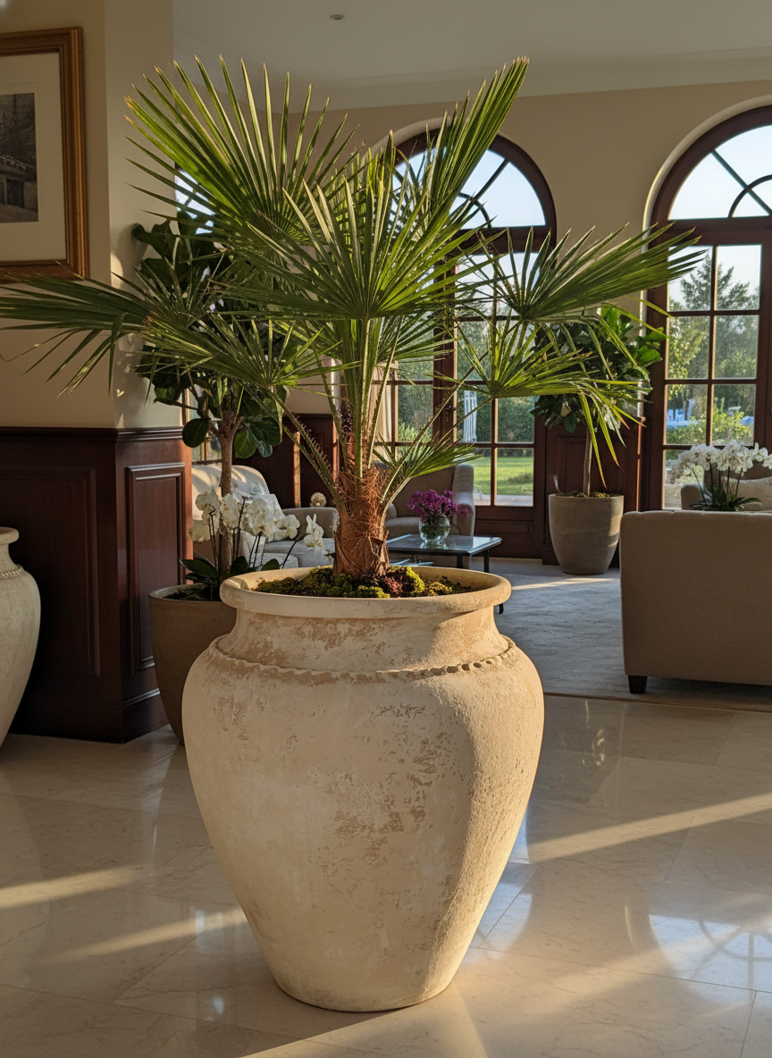 Vaso terracota artesanal Kora G, feito artesanalmente em Portugal. Decoração de interiores; Design biofílico; Decoração Japandi, minimalista, rústico, mediterrânico, farmhouse e cottage. 