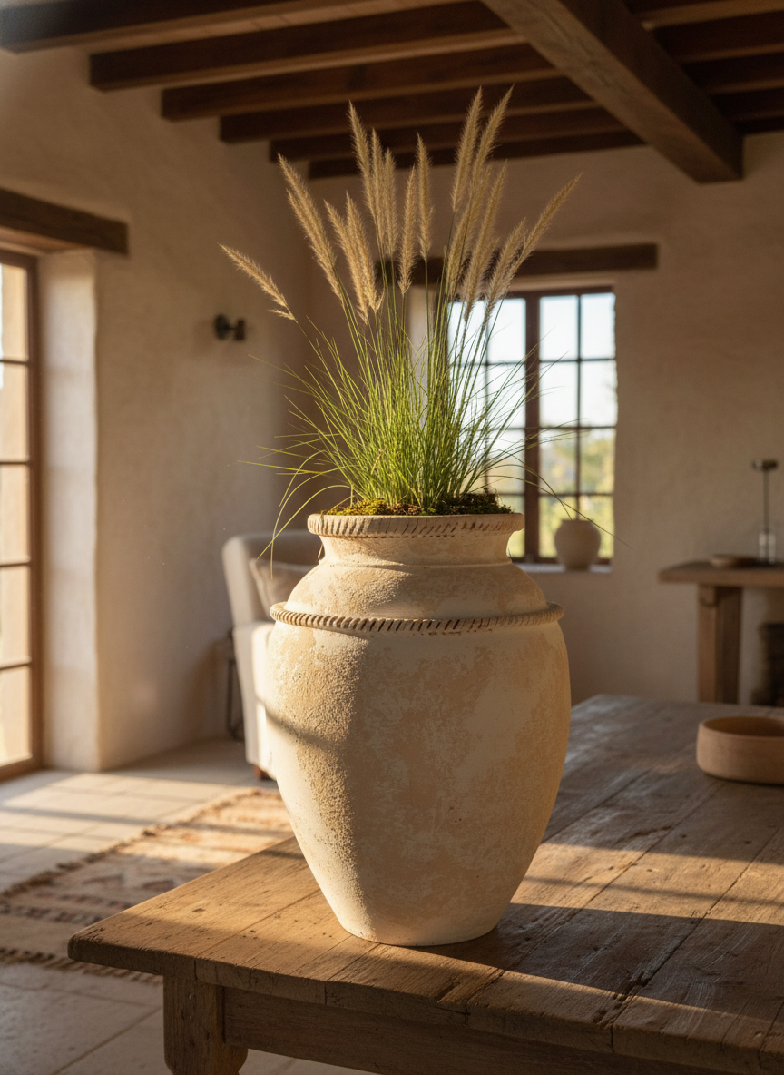 Vaso terracota artesanal Tamar A feito à mão Portugal, decoração wabi-sabi, minimalista, rústico, mediterrânico, e outras. Decoração e design de interiores; decoração e design biofílico; 