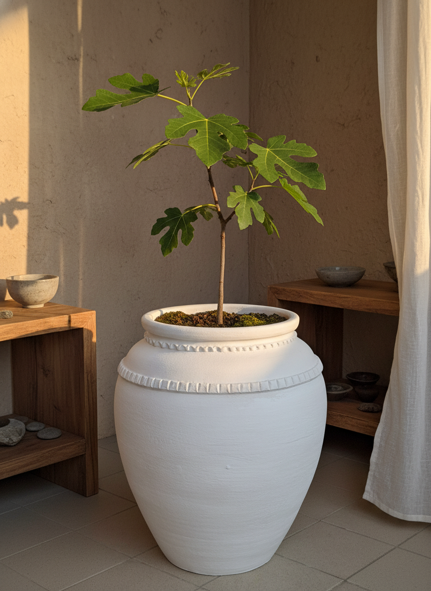 Vaso terracota artesanal Luma C feito à mão Portugal, decoração wabi-sabi, minimalista, rústico, mediterrânico, Japandi e farmehouse. Decoração e design de interiores; decoração e design biofílico;