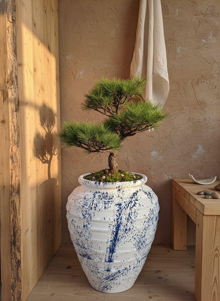 Vaso terracota artesanal feito à mão em Portugal, decoração Japandi, minimalista, rústico, mediterrânico, farmhouse, modern decor. Decoração e design de interiores; decoração e design biofílico;