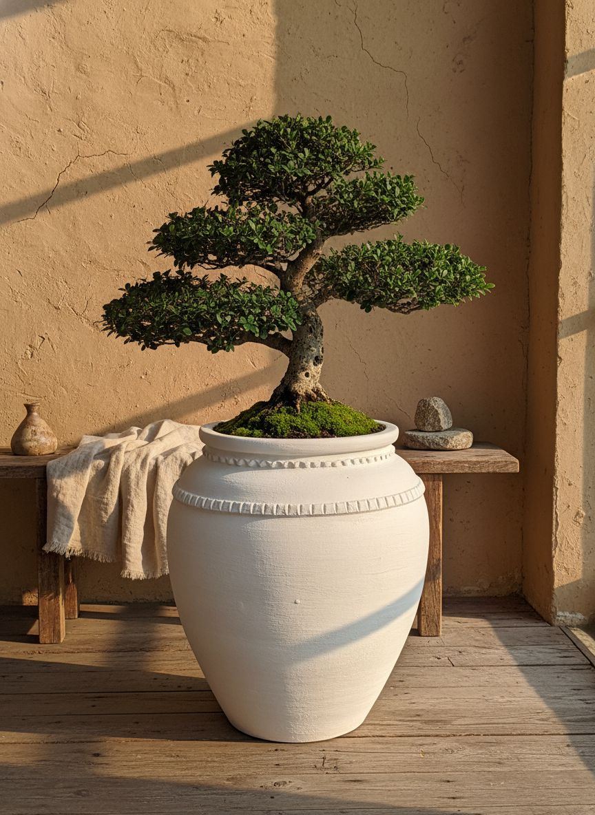 Vaso terracota artesanal Luma C feito à mão Portugal, decoração wabi-sabi, minimalista, rústico, mediterrânico, Japandi e farmehouse. Decoração e design de interiores; decoração e design biofílico;