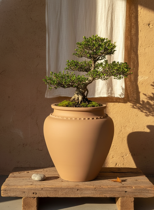 Vaso terracota artesanal Kora A feito à mão Portugal, decoração wabi-sabi, minimalista, rústico, mediterrânico, e outras. Decoração e design de interiores; decoração e design biofílico;