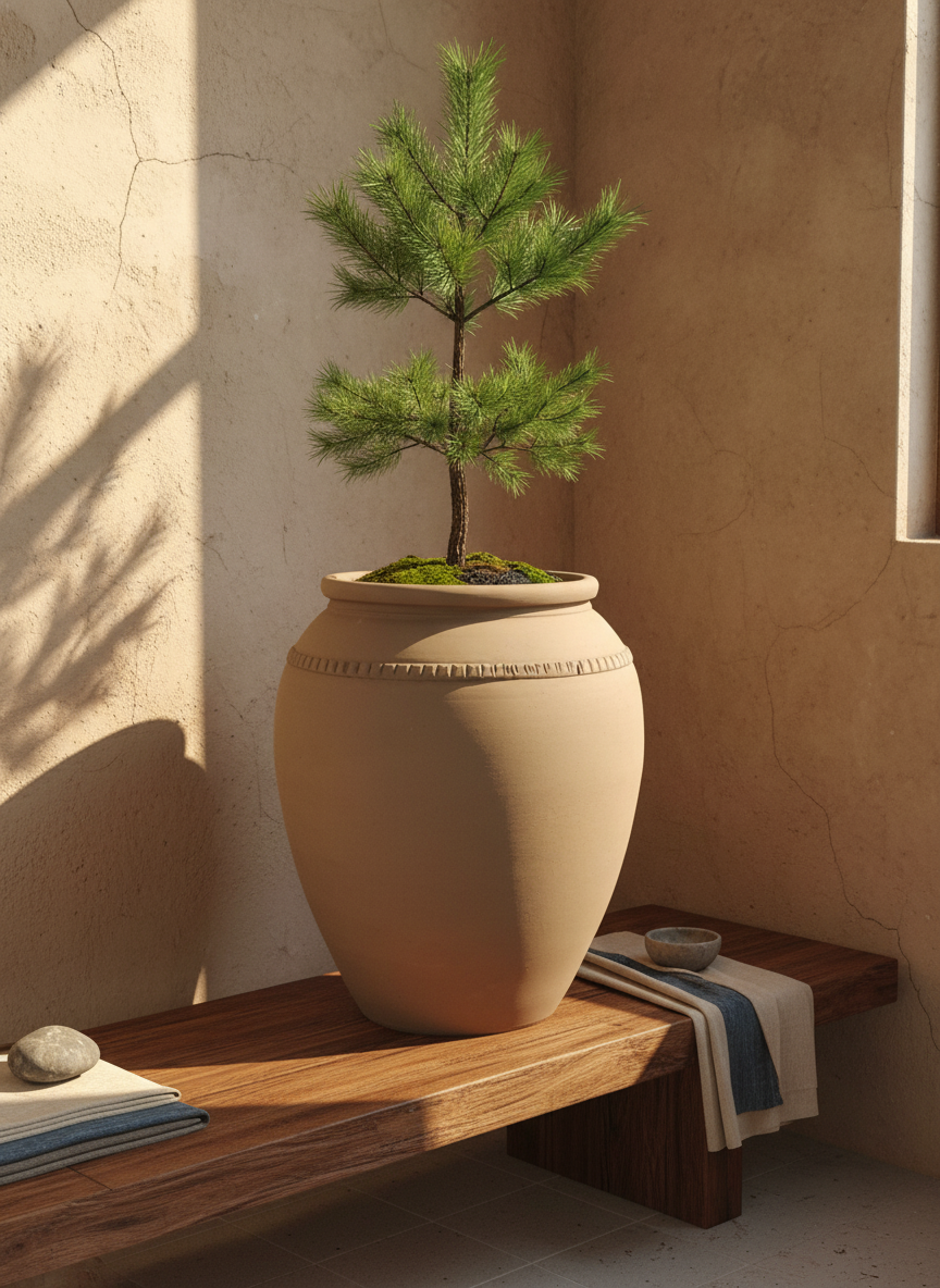 Vaso terracota artesanal Luma A feito à mão Portugal, decoração wabi-sabi, minimalista, rústico, mediterrânico, e outras. Decoração e design de interiores; decoração e design biofílico;