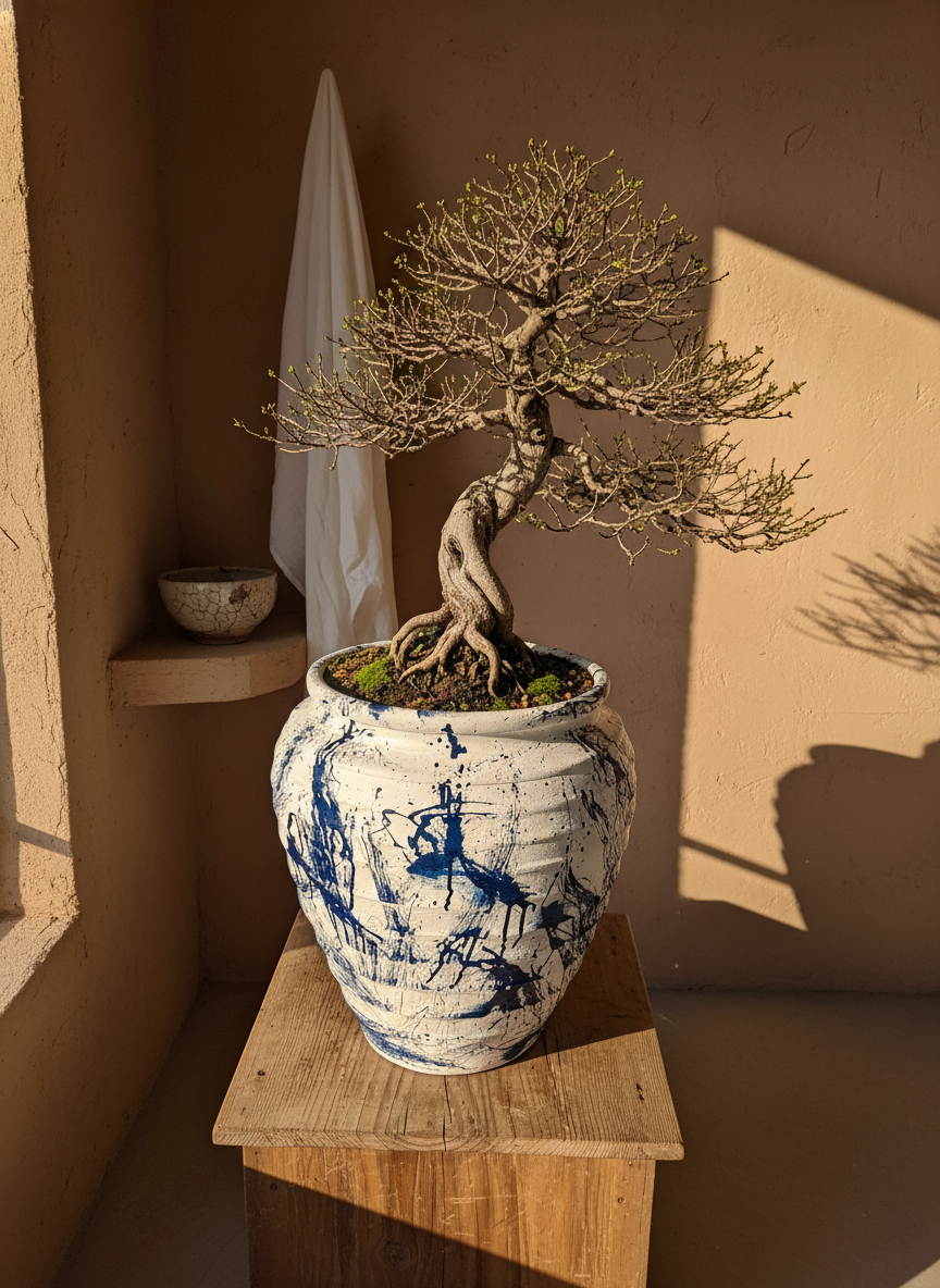 Vaso terracota artesanal Safi B feito à mão Portugal, decoração wabi-sabi, minimalista, rústico, mediterrânico, e outras. Decoração e design de interiores; decoração e design biofílico;