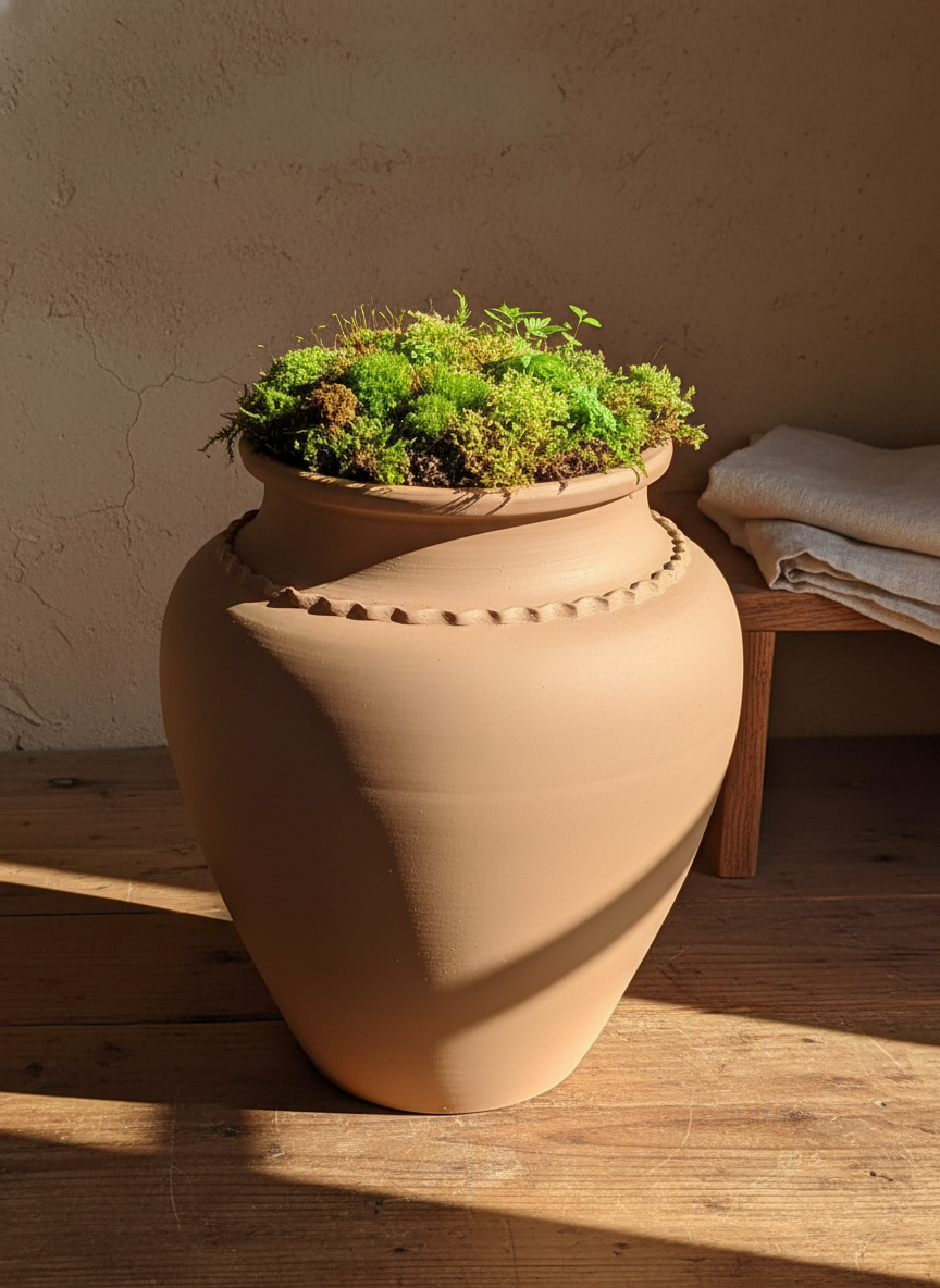 Vaso terracota artesanal Kora A feito à mão Portugal, decoração wabi-sabi, minimalista, rústico, mediterrânico, e outras. Decoração e design de interiores; decoração e design biofílico;