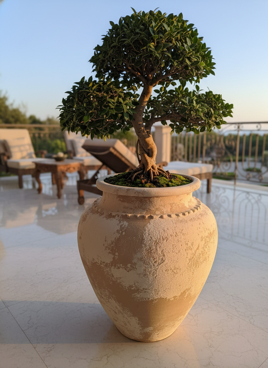 Vaso terracota artesanal Kora H, feito artesanalmente em Portugal. Decoração Japandi, minimalista, rústico, mediterrânico, farmhouse e cottage. Decoração de interiores; Design biofílico;