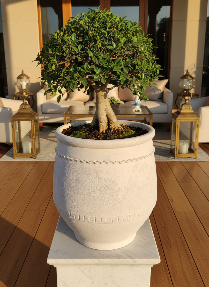 Vaso terracota artesanal Alba G feito à mão Portugal. Decoração Wabi-sabi, minimalista, rústico, farmhouse e moderno. Design de interiores; design biofílico; decoração sustentável.