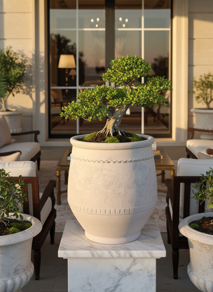 Vaso terracota artesanal Alba G feito à mão Portugal. Decoração Wabi-sabi, minimalista, rústico, farmhouse e moderno. Design de interiores; design biofílico; decoração sustentável.