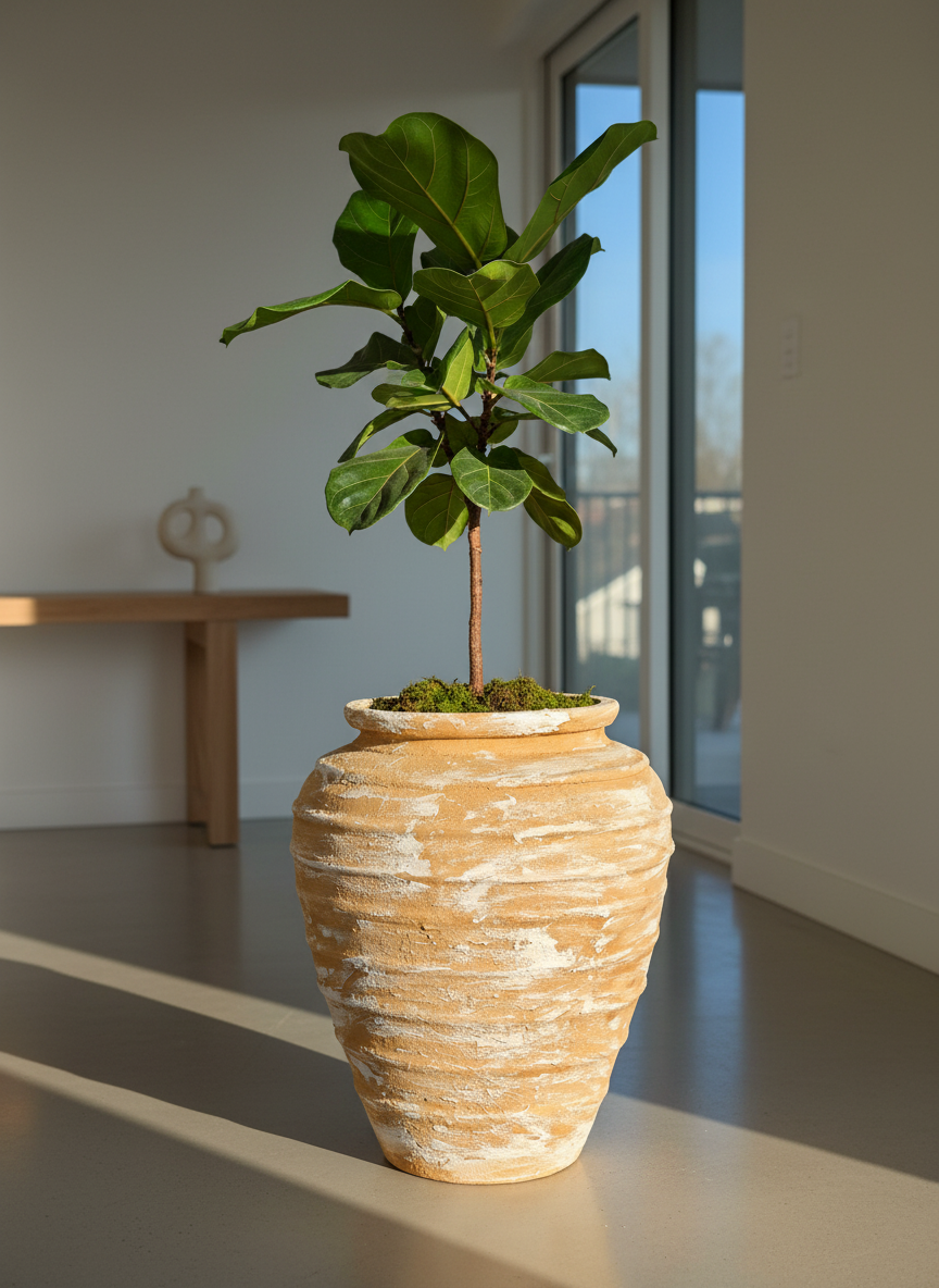 Vaso terracota artesanal Marua I, feito à mão Portugal. Decoração sustentável. EstiloS cottage, wabi-sabi, minimalista, rústico, mediterrânico, e outras. Design de interiores; design biofílico;