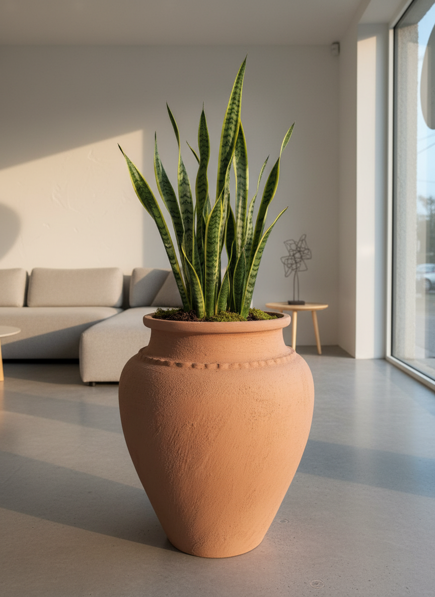 Vaso terracota artesanal Kora I, feito artesanalmente em Portugal. Decoração Japandi, minimalista, rústico, mediterrânico, farmhouse e cottage. Decoração de interiores; Design biofílico; Decoração sustentável