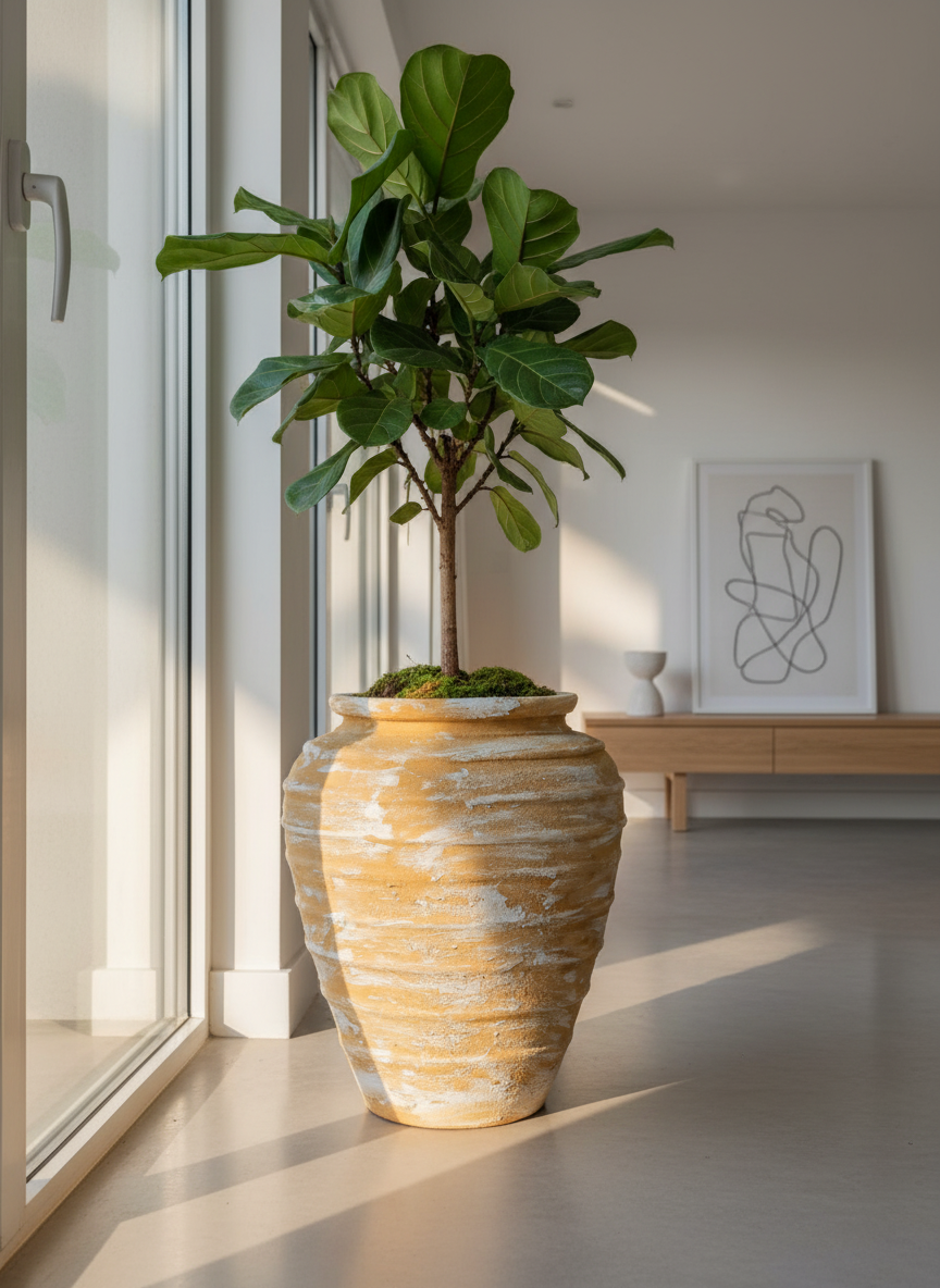 Vaso terracota artesanal Marua I, feito à mão Portugal. Decoração sustentável. EstiloS cottage, wabi-sabi, minimalista, rústico, mediterrânico, e outras. Design de interiores; design biofílico;