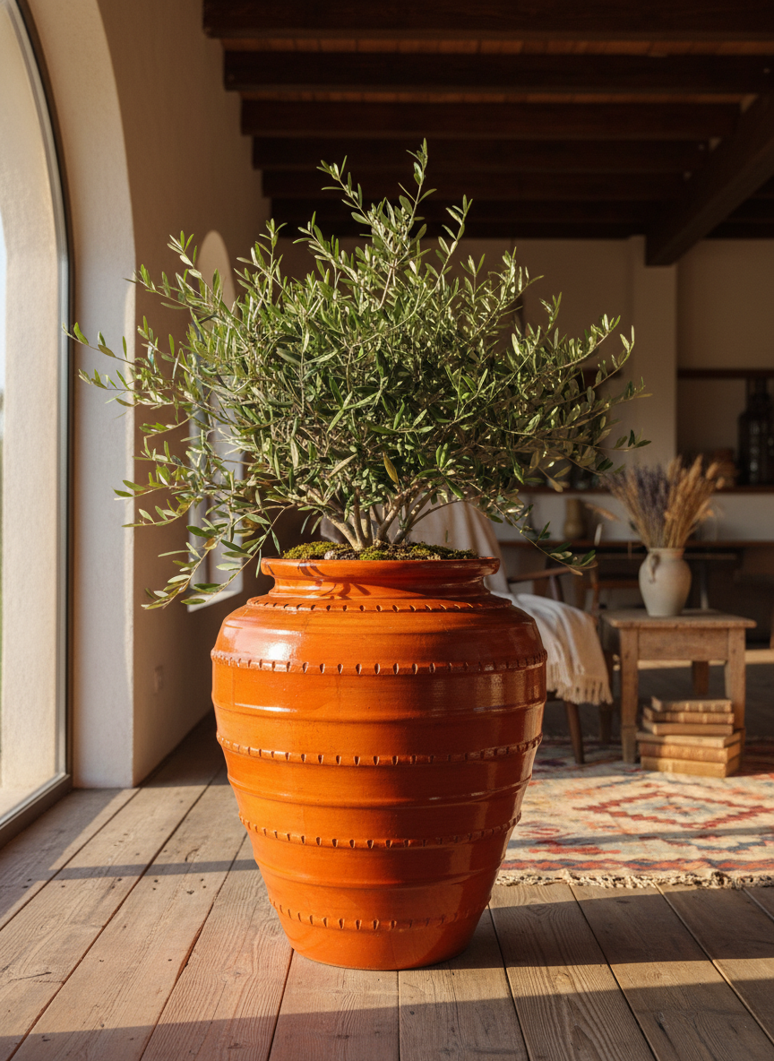 Vaso terracota artesanal  Safi G handmade em Portugal. Decoração sustentável nos estilos wabi-sabi, farmhouse, Japandi, minimalista, mediterrânica, cottagecore e moderno.  Design de interiores; design biofílico;