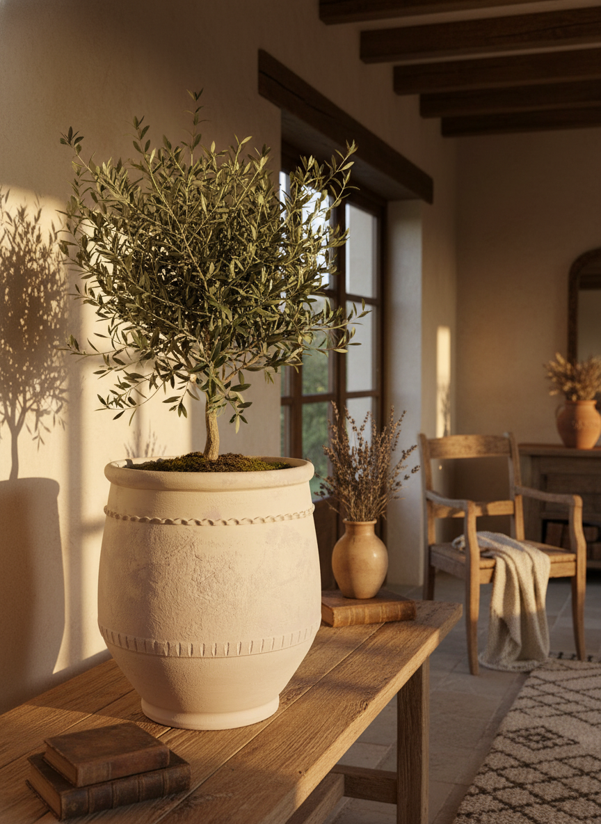 Vaso terracota artesanal Alba G feito à mão Portugal. Decoração Wabi-sabi, minimalista, rústico, farmhouse e moderno. Design de interiores; design biofílico; decoração sustentável.