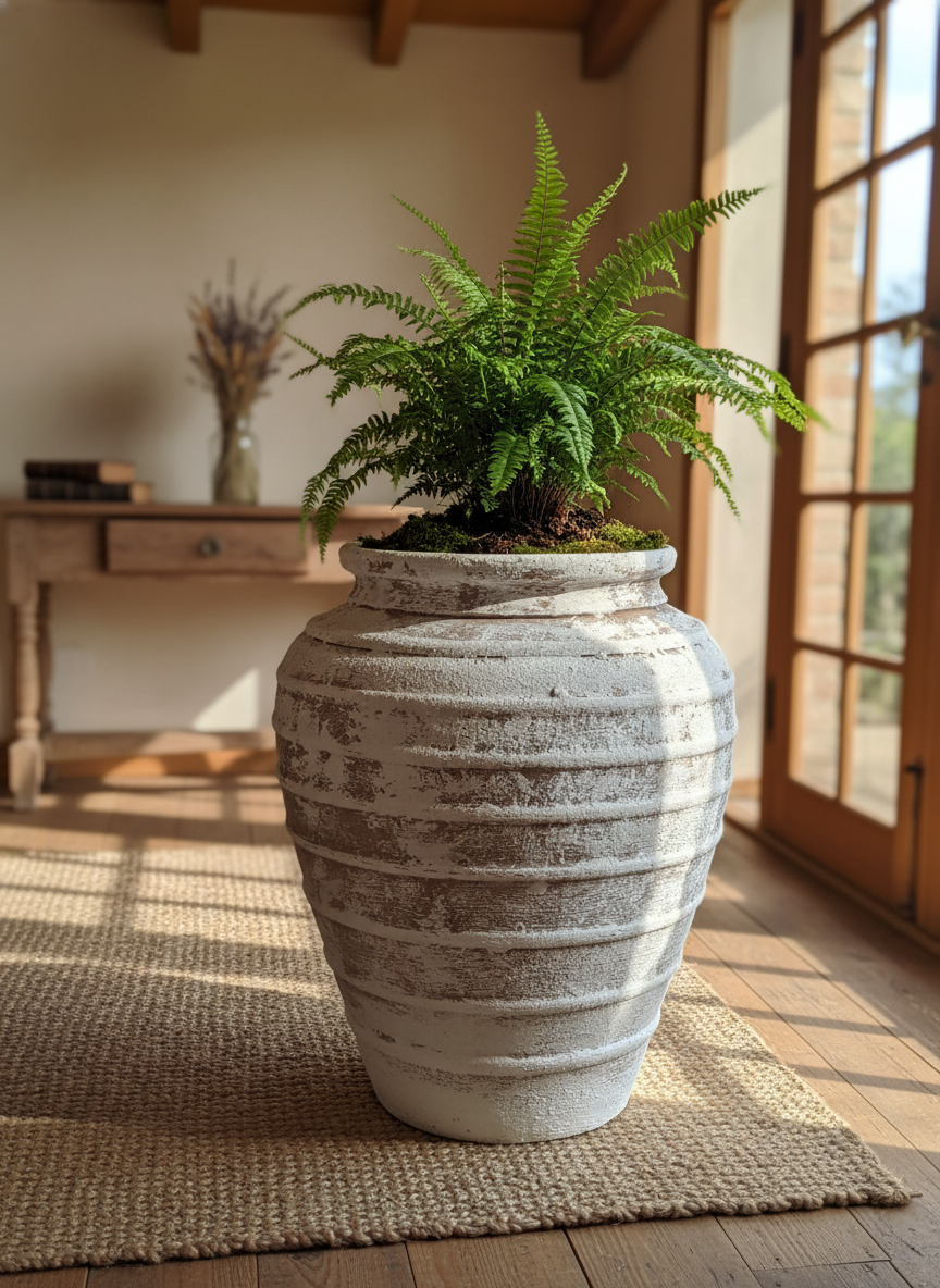 Vaso terracota artesanal Marua H, feito à mão Portugal. Decoração sustentável. Estilo wabi-sabi, minimalista, rústico, mediterrânico, e outras. Design de interiores; design biofílico;