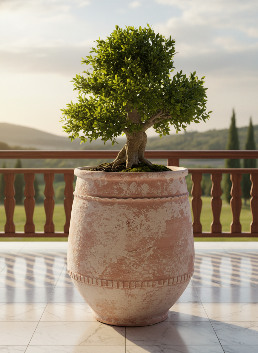 Vaso terracota artesanal Alba E feito à mão Portugal, decoração Wabi-sabi, minimalista, rústico, farmhouse e moderno. Decoração e design de interiores; decoração e design biofílico;