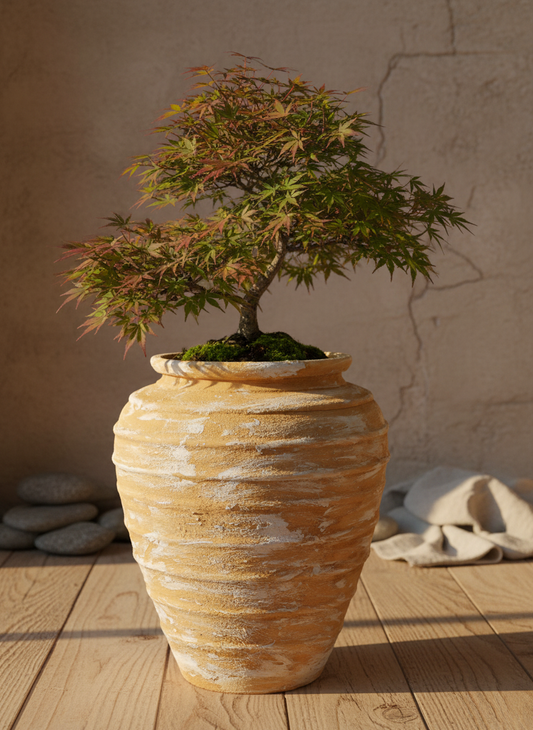 Vaso terracota artesanal Marua I, feito à mão Portugal. Decoração sustentável. EstiloS cottage, wabi-sabi, minimalista, rústico, mediterrânico, e outras. Design de interiores; design biofílico;