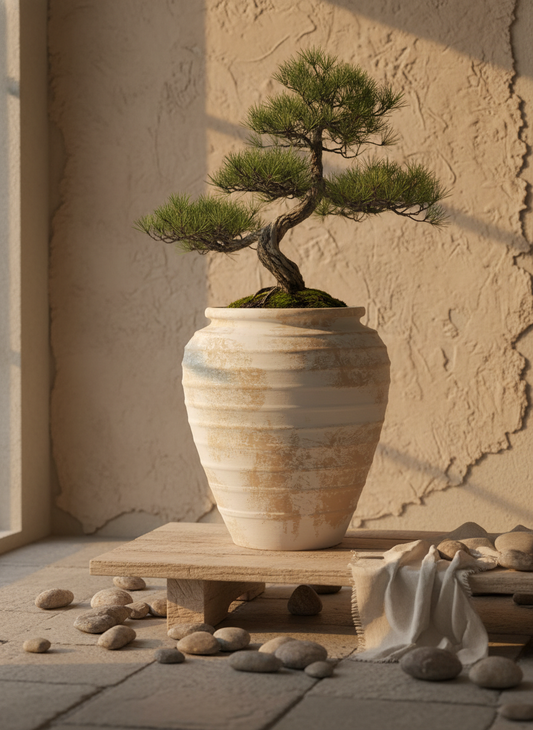 Vaso terracota artesanal Marua G, feito à mão Portugal. Estilo wabi-sabi, minimalista, rústico, mediterrânico, e outras. Decoração sustentável e design de interiores; design biofílico;