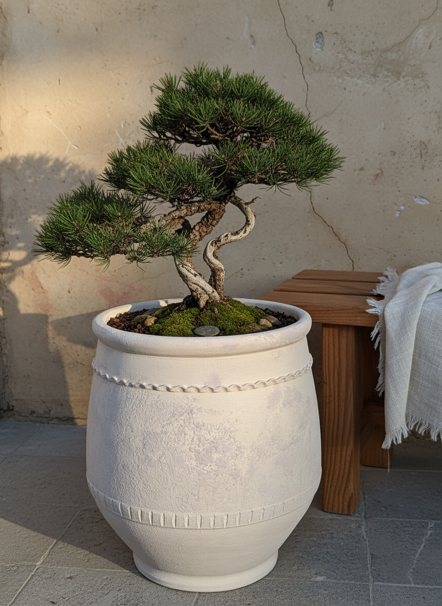 Vaso terracota artesanal Alba G feito à mão Portugal. Decoração Wabi-sabi, minimalista, rústico, farmhouse e moderno. Design de interiores; design biofílico; decoração sustentável.