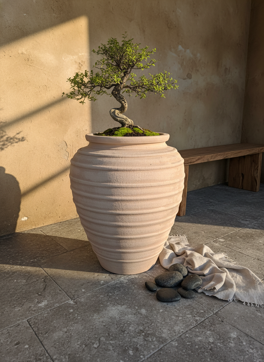 Vaso terracota artesanal Marua F, feito à mão Portugal, decoração wabi-sabi, minimalista, rústico, mediterrânico, e outras. Decoração sustentável e design de interiores; design biofílico;