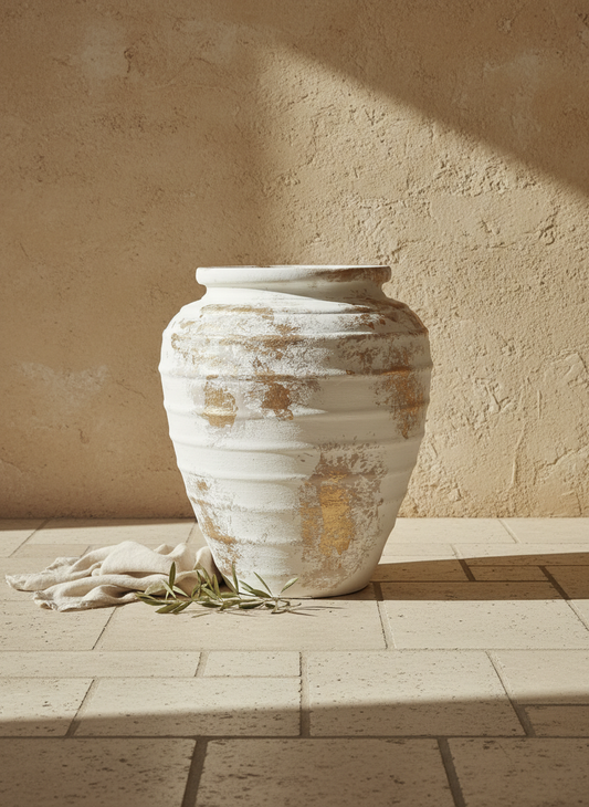 Vaso terracota artesanal Marua M, artesanal - made in Portugal. Decoração sustentável. Estilo wabi-sabi, minimalista, rústico, mediterrânico, e outras. Design de interiores; design biofílico;