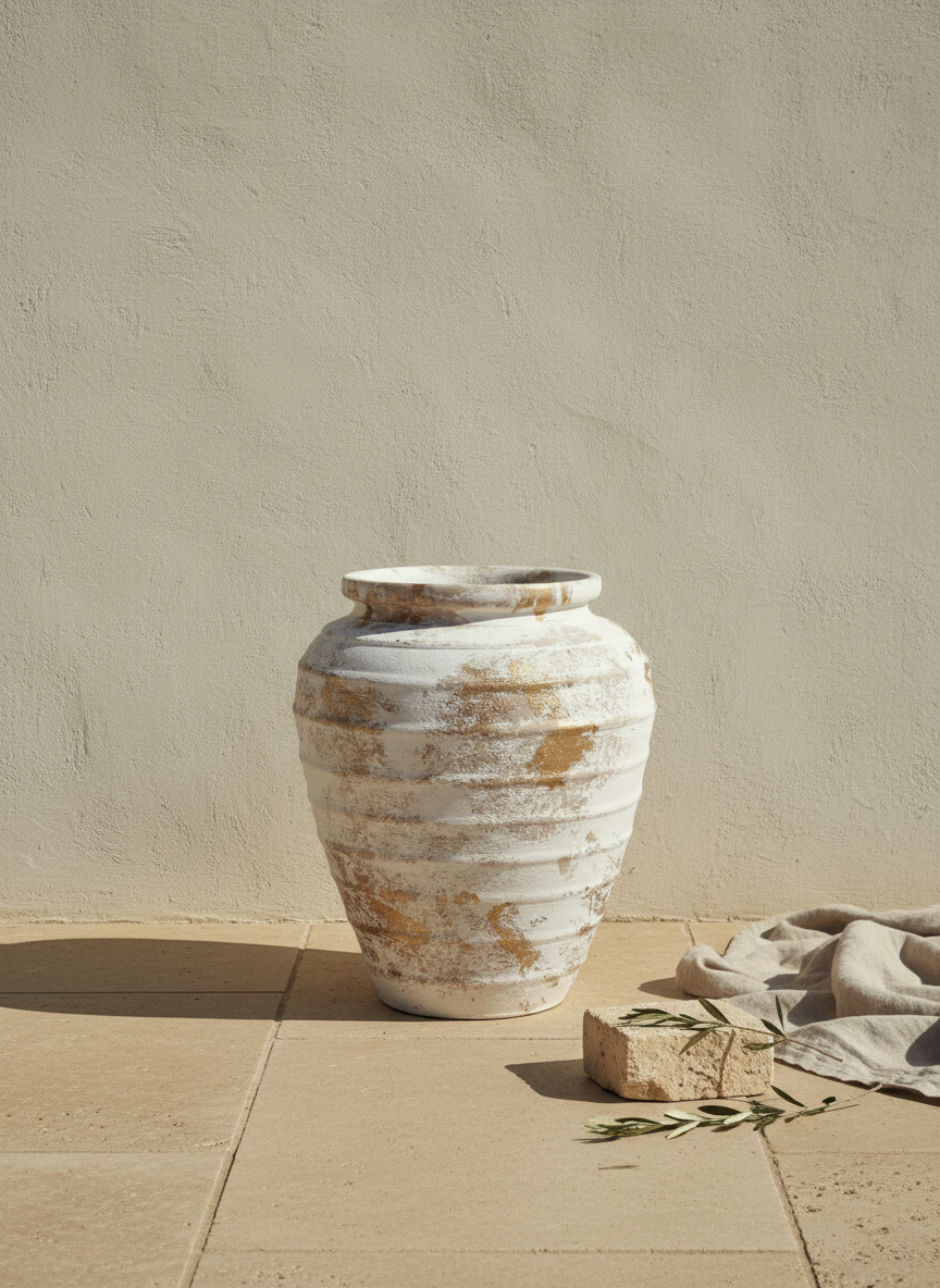 Vaso terracota artesanal Marua M, artesanal - made in Portugal. Decoração sustentável. Estilo wabi-sabi, minimalista, rústico, mediterrânico, e outras. Design de interiores; design biofílico;