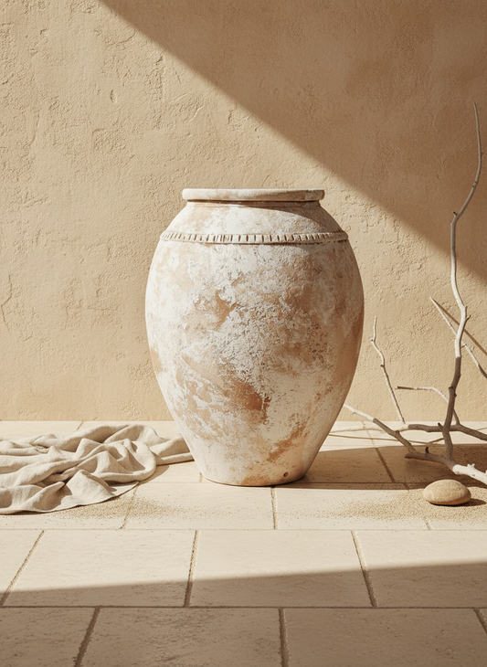 Vaso terracota artesanal Luma E, artesanalmente feito em Portugal, decoração wabi-sabi, minimalista, rústica, mediterrânica, cottagecore e farmhouse . Decoração e design de interiores; decoração e design biofílico;