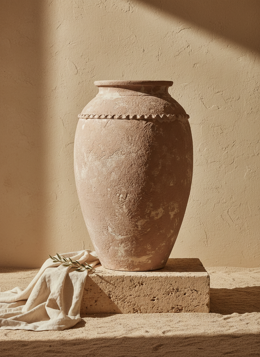 Vaso terracota artesanal Tamar G feito à mão Portugal. Design biofílico; Decoração sustentável; Decoração estilo wabi-sabi, minimalista, rústico, mediterrânico, Japandi e farmehouse. Decoração de interiores; 