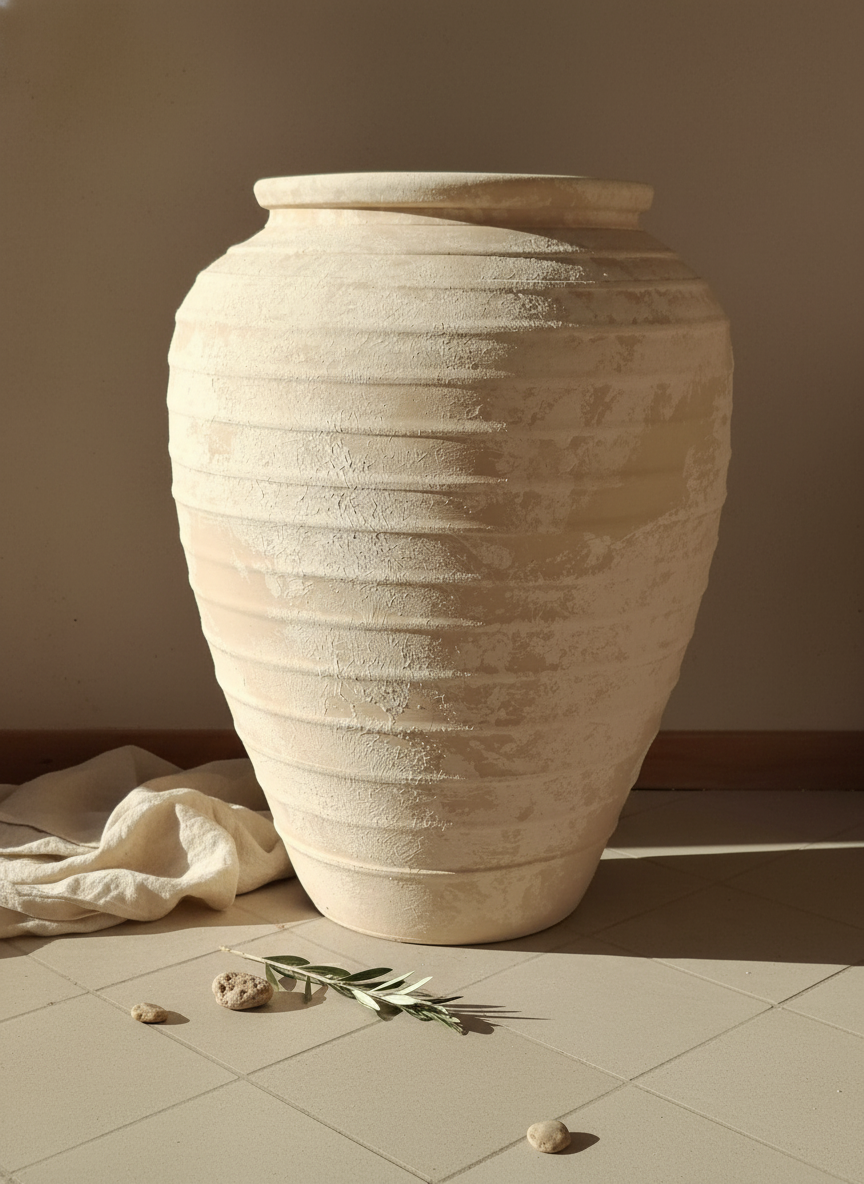 Vaso terracota artesanal Marua N, MADE IN Portugal. Estilo wabi-sabi, minimalista, rústico, mediterrânico, moderno e outras. Decoração sustentável e design de interiores; design biofílico;