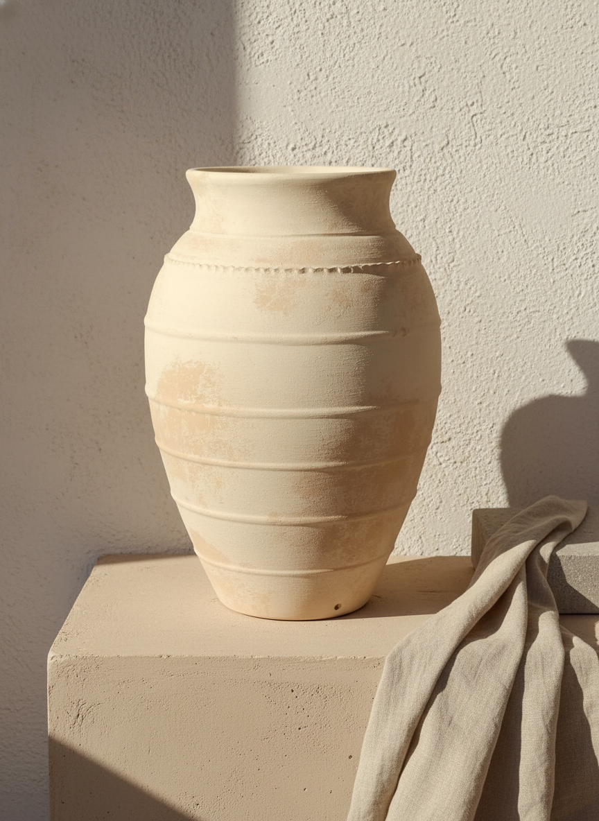 Vaso terracota artesanal LAMOUR F feito à mão Portugal. Decoração sustentável;decoração e design biofílico; Decoração minimalista, wabi-sabi, rústica, mediterrânico e farmehouse.  Design de interiores; 