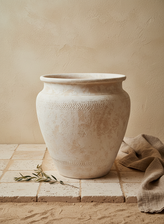 Vaso terracota artesanal Alura C made in Portugal, decoração wabi-sabi, minimalista, rústico, mediterrânico, e outras. Decoração e design de interiores; decoração e design biofílico;