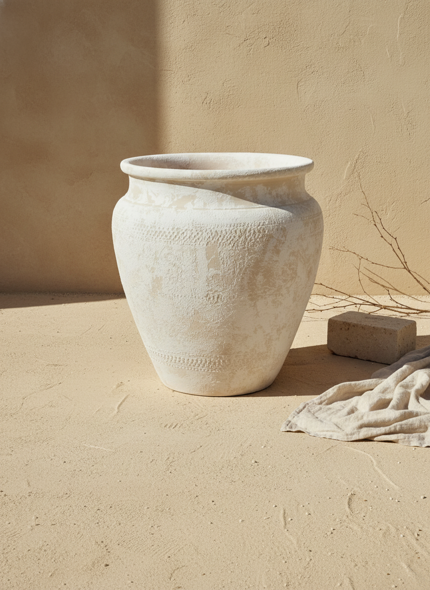 Vaso terracota artesanal Alura C made in Portugal, decoração wabi-sabi, minimalista, rústico, mediterrânico, e outras. Decoração e design de interiores; decoração e design biofílico;
