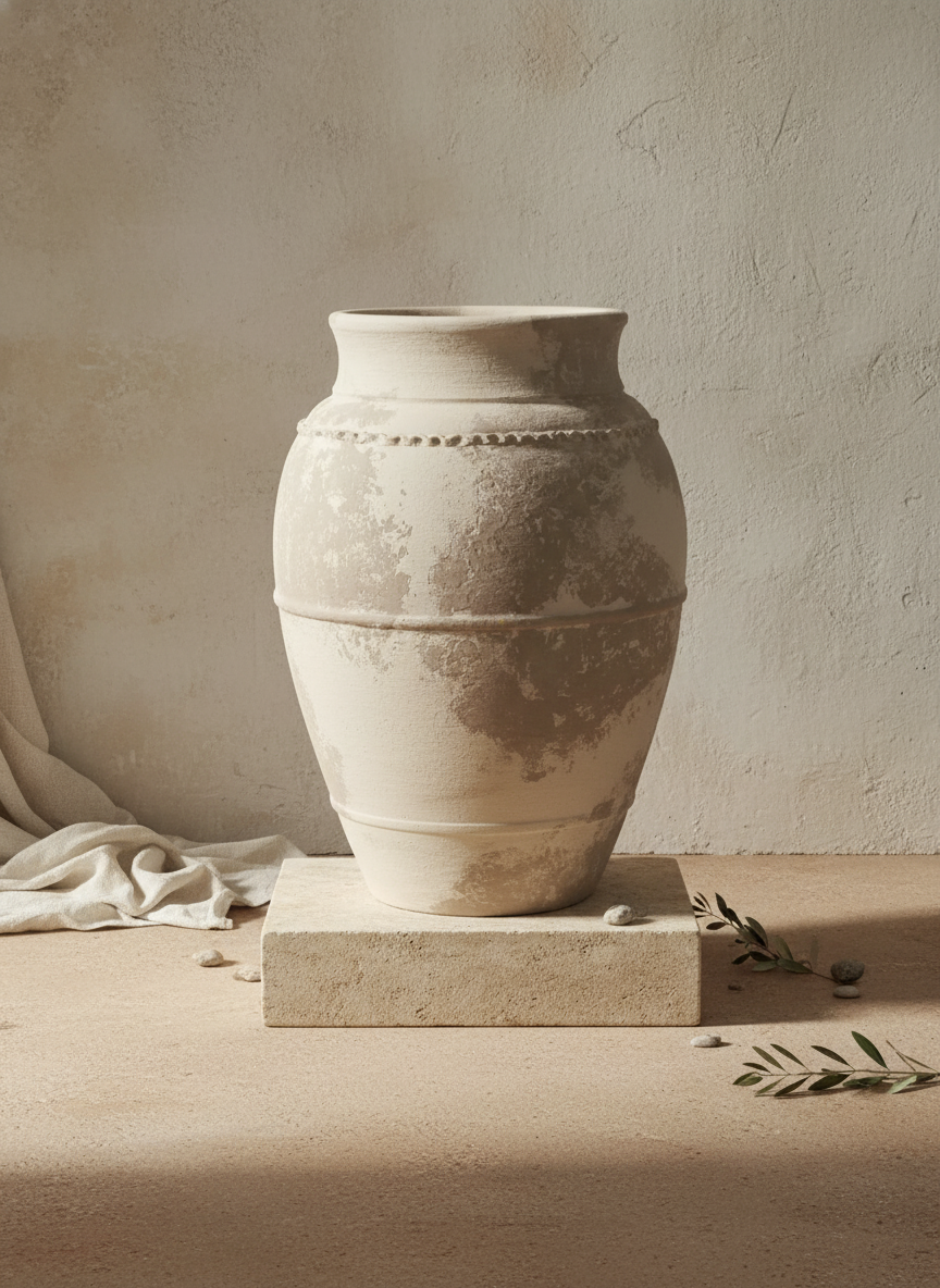 Vaso terracota artesanal LAMOUR E feito à mão Portugal. Decoração sustentável; Design de interiores; decoração e design biofílico; Decoração minimalista, wabi-sabi, rústica, mediterrânico e farmehouse. 