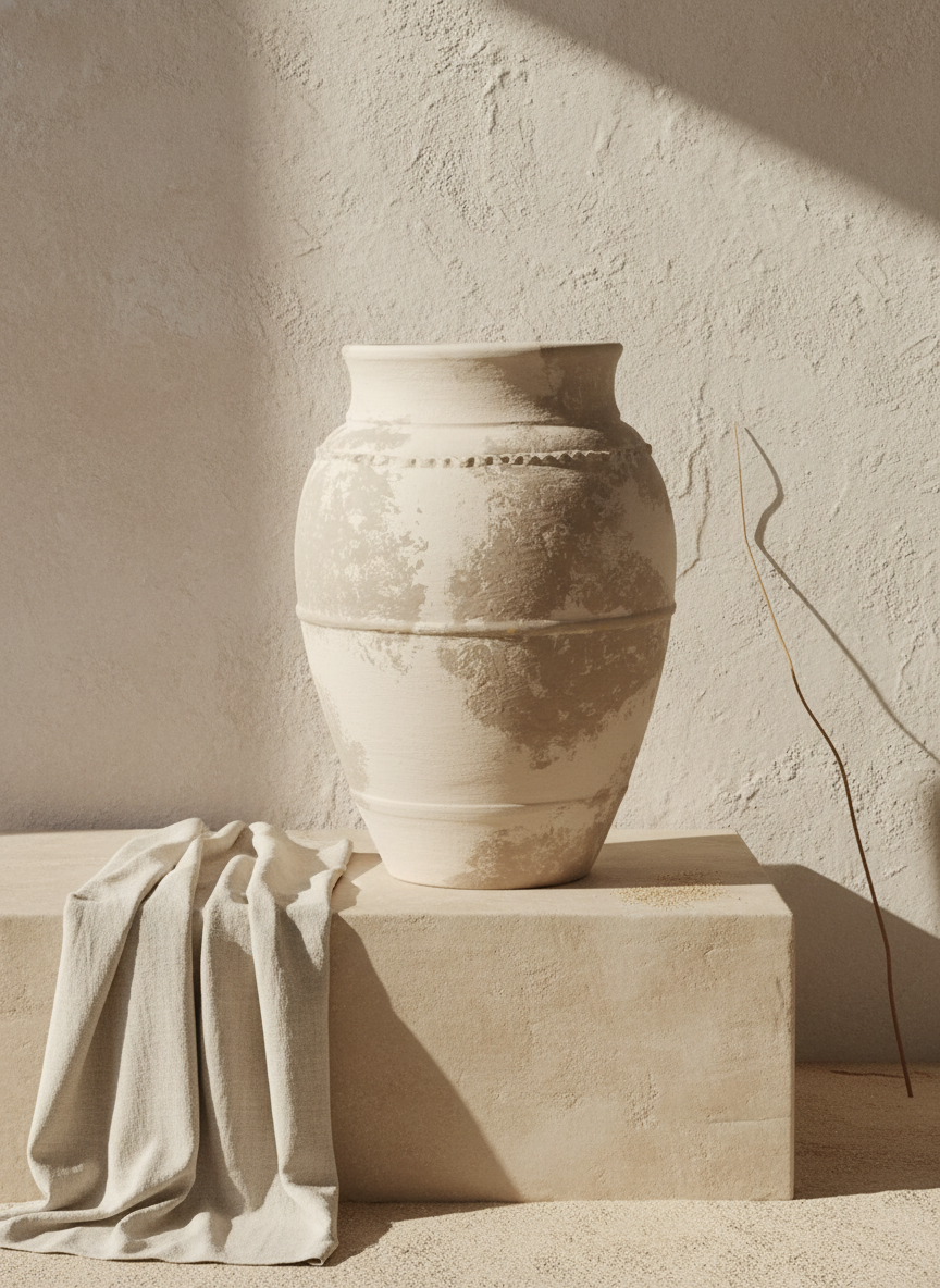 Vaso terracota artesanal LAMOUR E feito à mão Portugal. Decoração sustentável; Design de interiores; decoração e design biofílico; Decoração minimalista, wabi-sabi, rústica, mediterrânico e farmehouse. 